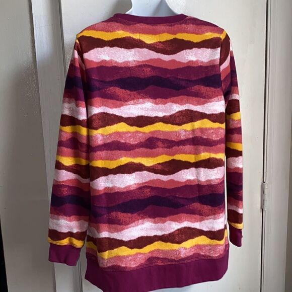 LANDS’END Serious Sweats Blackberry Ombre Crewneck Sweatshirt Tunic-S - Picture 5 of 7